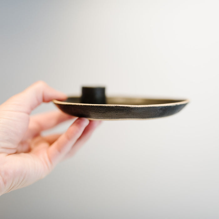 Candle holder, clay, no heat, place where you desire