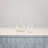 Clear hand blown carafe and glass